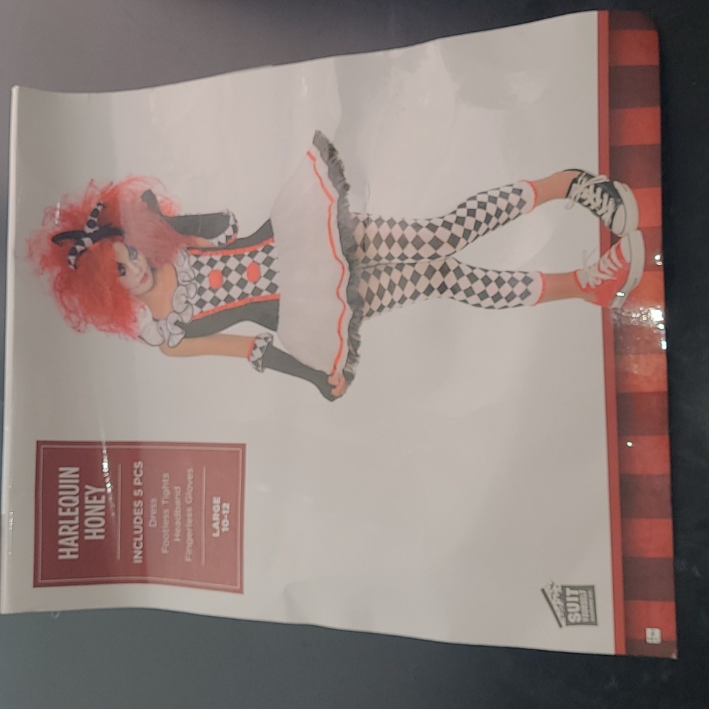 Harlequin Honey Kids Costume- Size Large 10-12